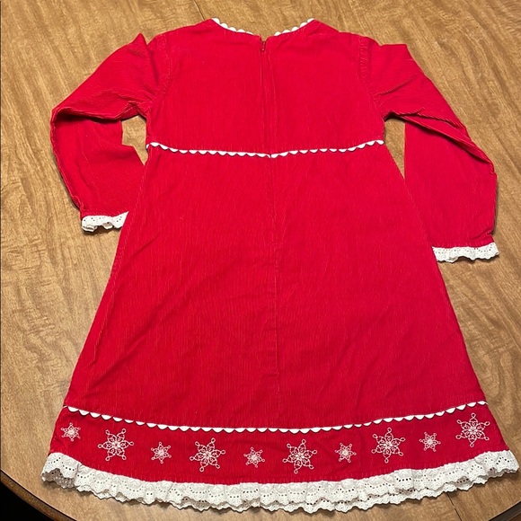 Hanna Andersson Red Corduroy Dress with Lace Trim - Picture 8 of 13